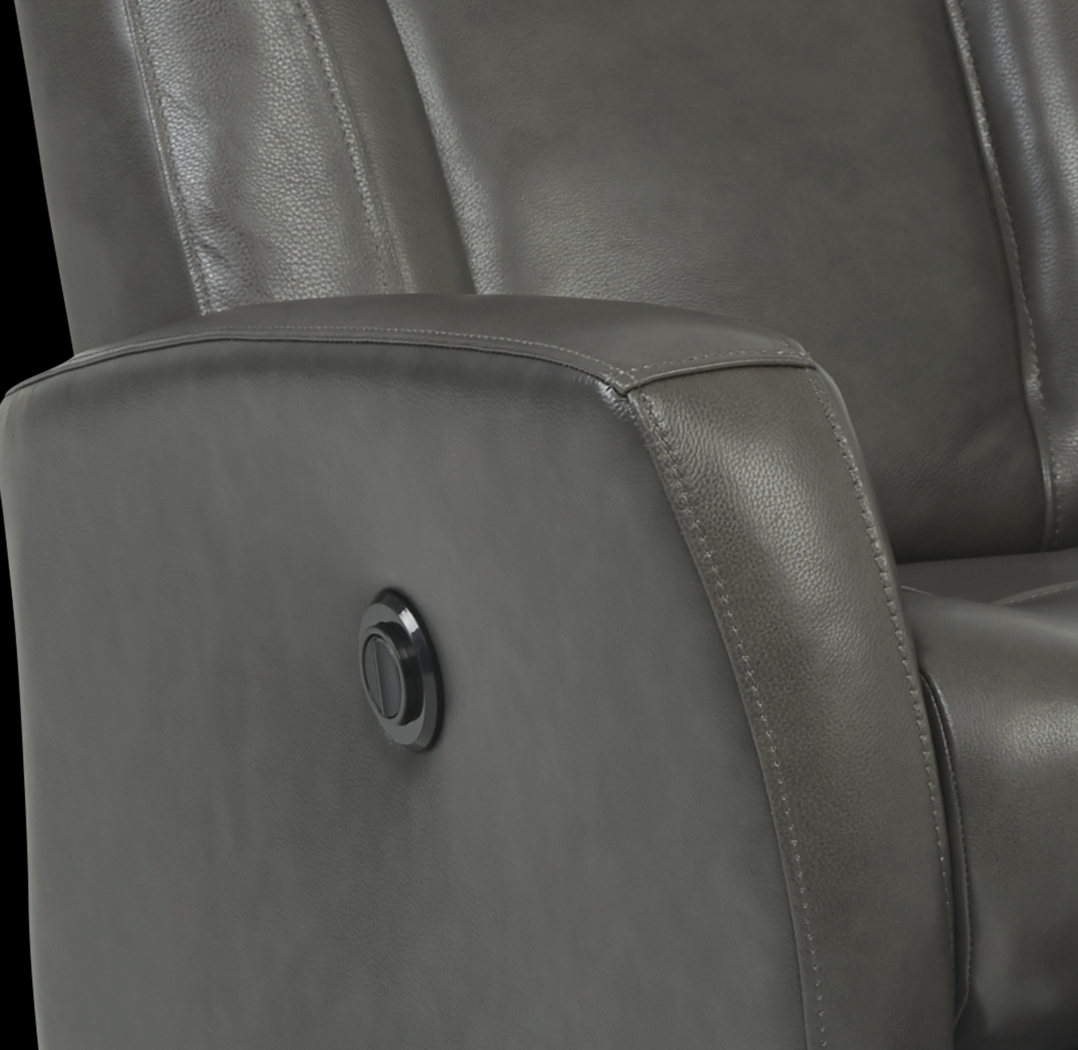 Ruperto Dark Gray Leather Power Recliner - Thumbnail - Image 3