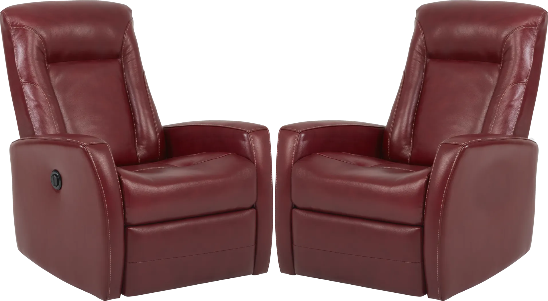 Ruperto Red Leather Power Recliner - Set of 2 - Thumbnail - Image 1