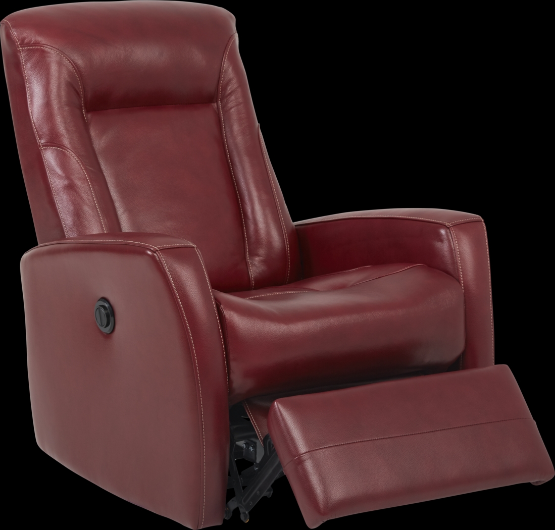 Ruperto Red Leather Power Recliner - Thumbnail - Image 2