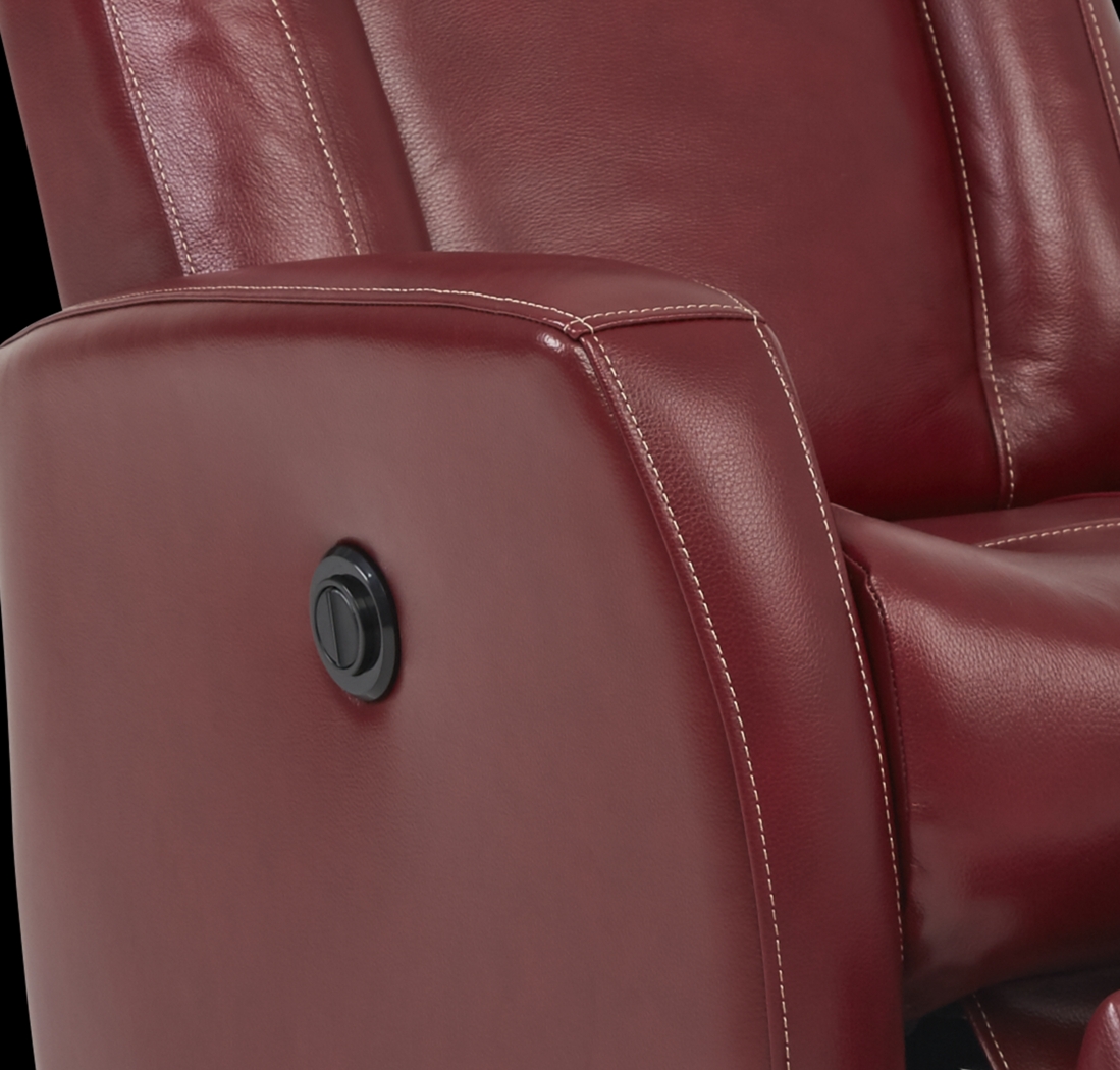Ruperto Red Leather Power Recliner - Thumbnail - Image 3