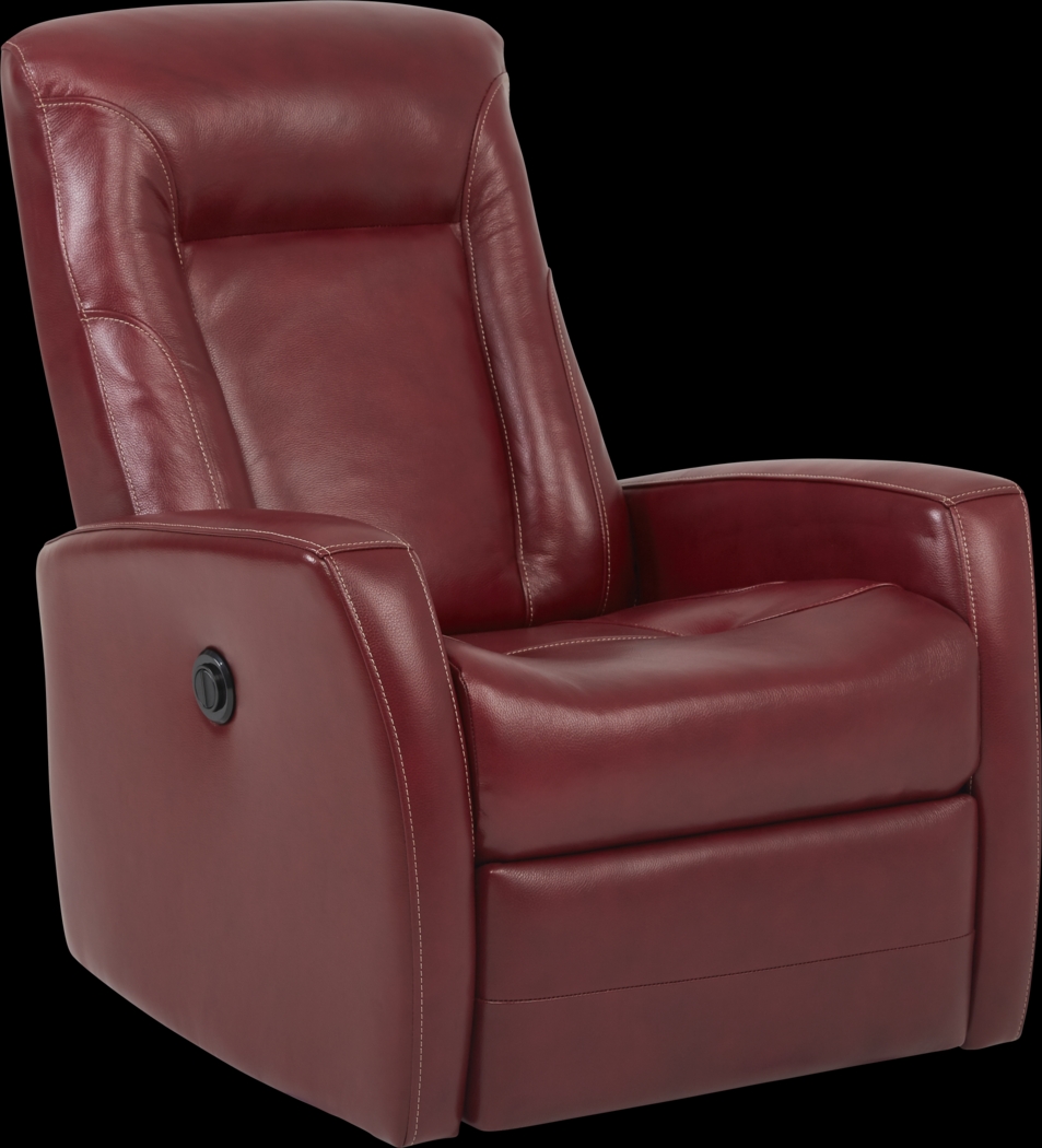 Ruperto Red Leather Power Recliner - Thumbnail - Image 1