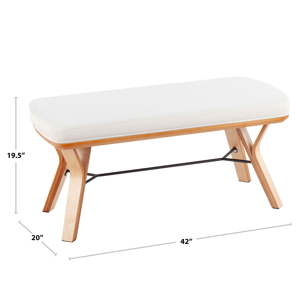 Rushworth I Cream Accent Bench - Thumbnail - Image 9
