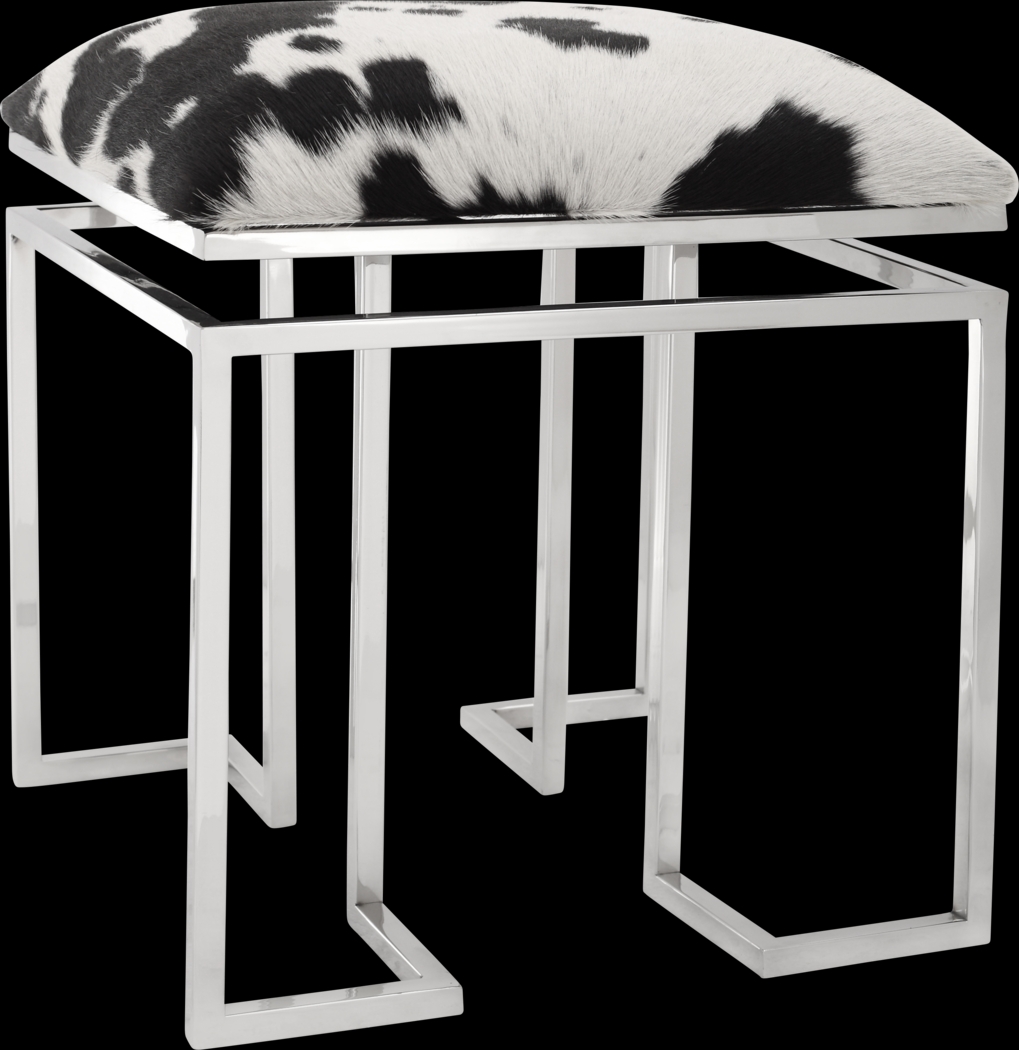 Ruskie Square White Accent Stool - Thumbnail - Image 1