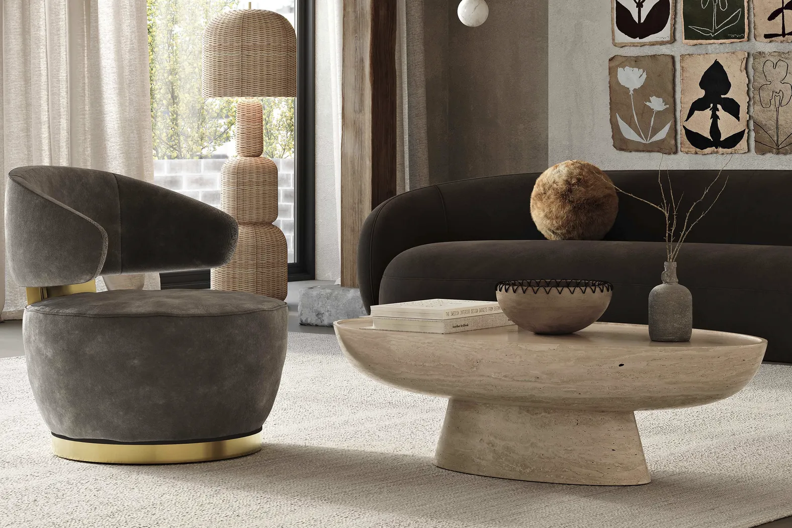 Russe Brown Swivel Chair - Thumbnail - Image 3