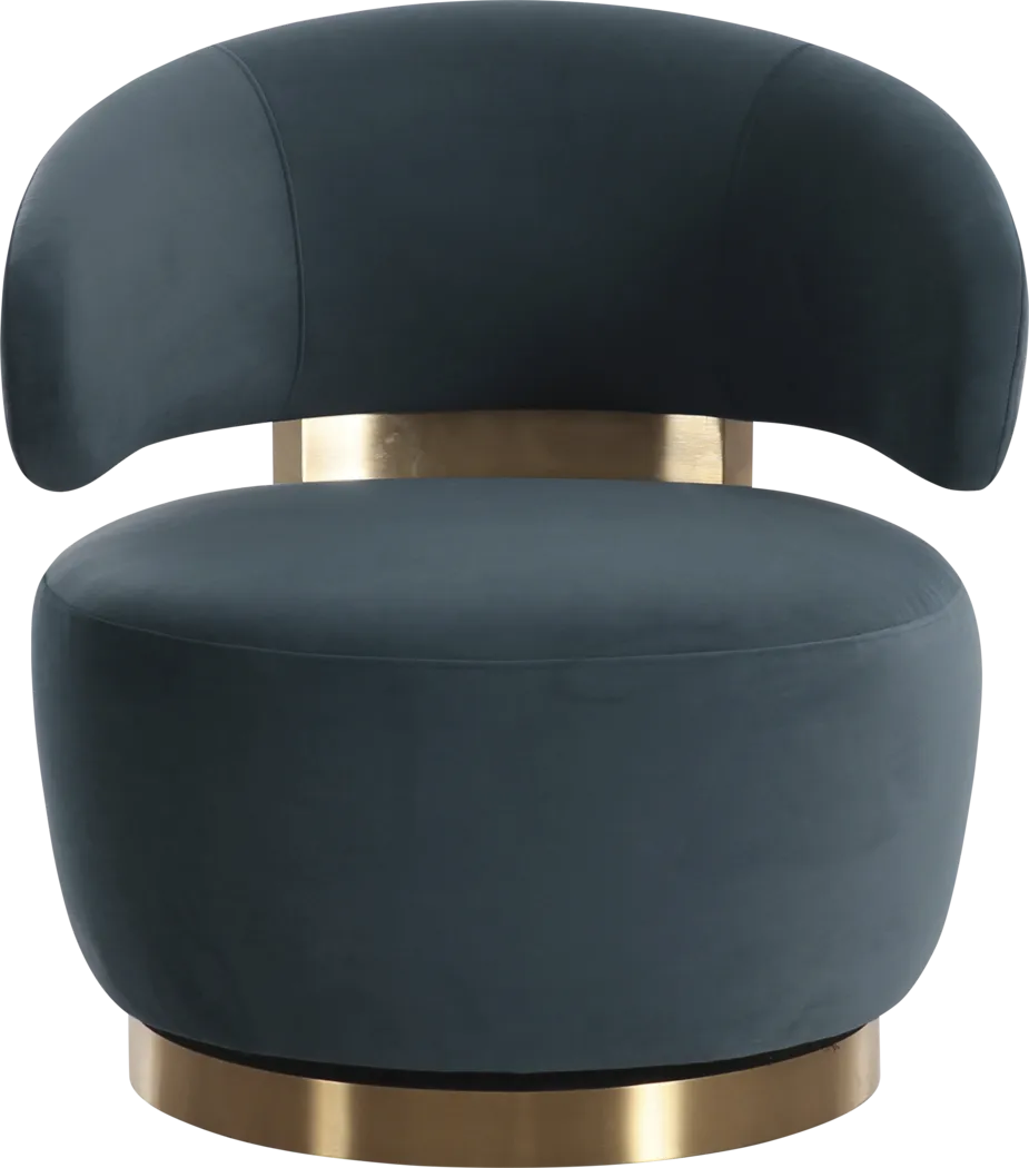 Russe Teal Swivel Chair - Thumbnail - Image 2
