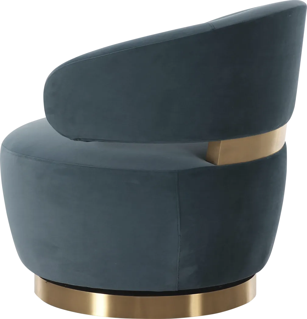 Russe Teal Swivel Chair - Thumbnail - Image 3