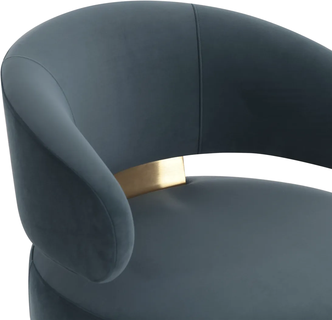 Russe Teal Swivel Chair - Thumbnail - Image 4
