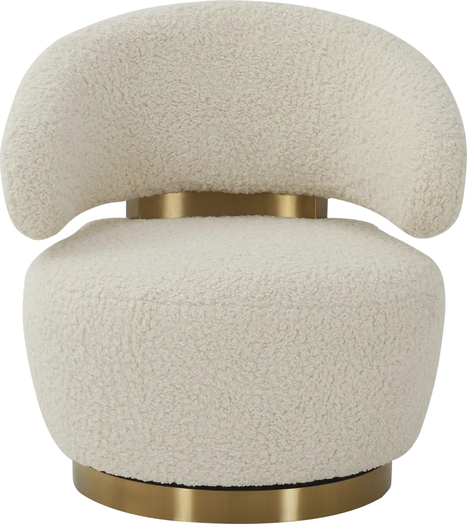 Russe White Swivel Chair - Thumbnail - Image 2
