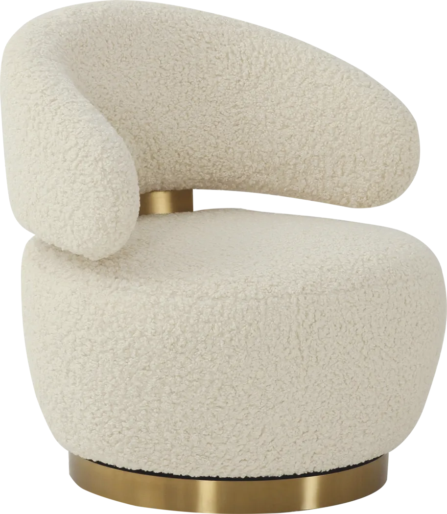 Russe White Swivel Chair - Thumbnail - Image 1