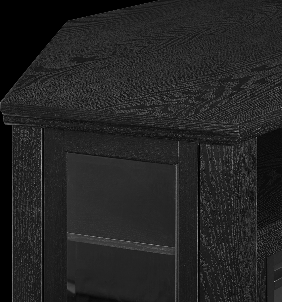 Russell Black 48 in. Corner Console with Electric Fireplace - Thumbnail - Image 4