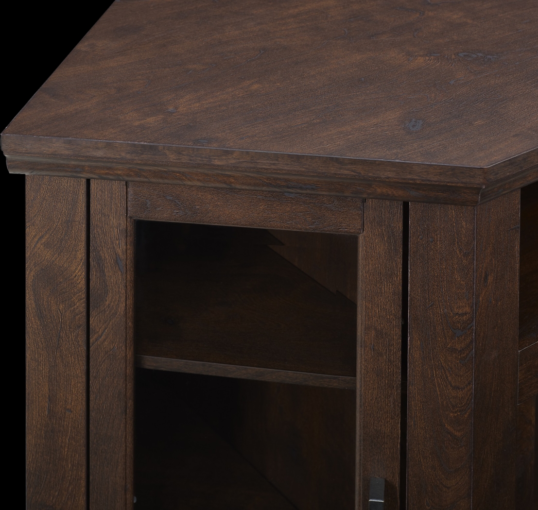 Russell Brown 48 in. Corner Console with Electric Fireplace - Thumbnail - Image 3