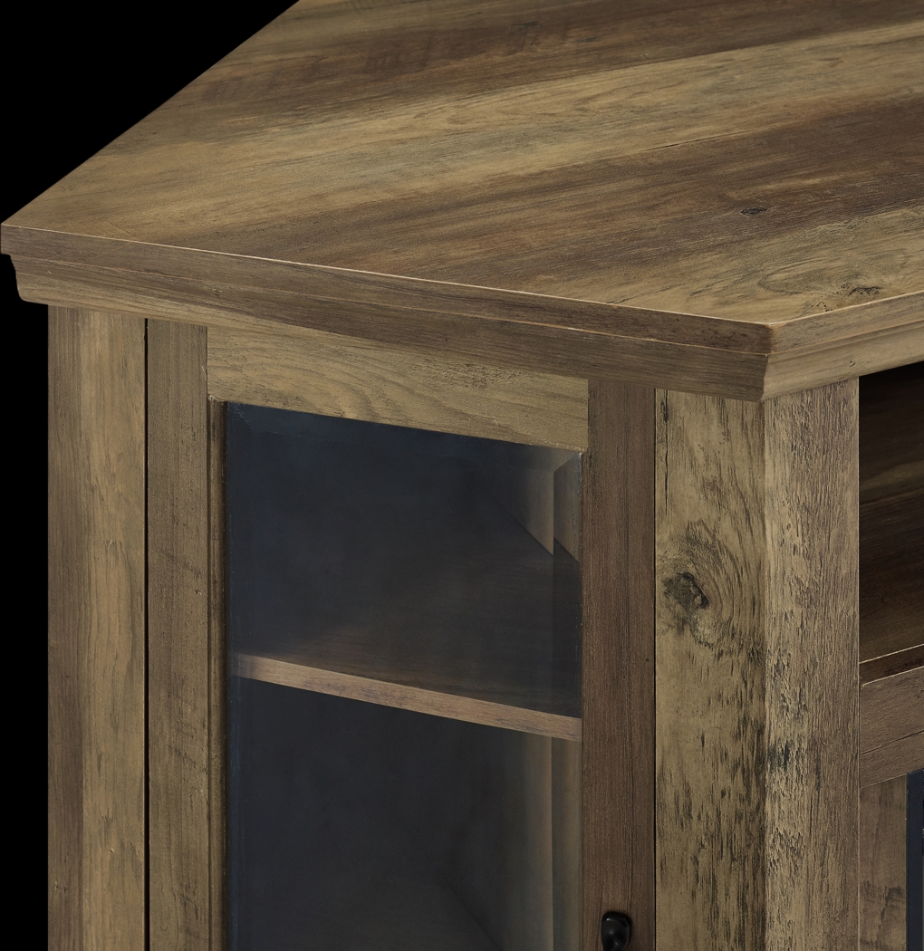 Russell Oak 48 in. Corner Console with Electric Fireplace - Thumbnail - Image 3