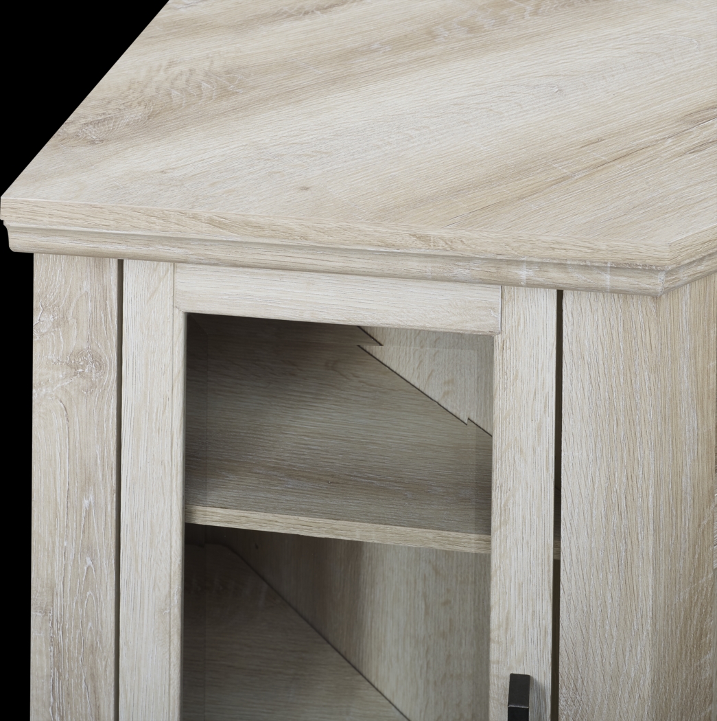 Russell White 48 in. Corner Console with Electric Fireplace - Thumbnail - Image 4