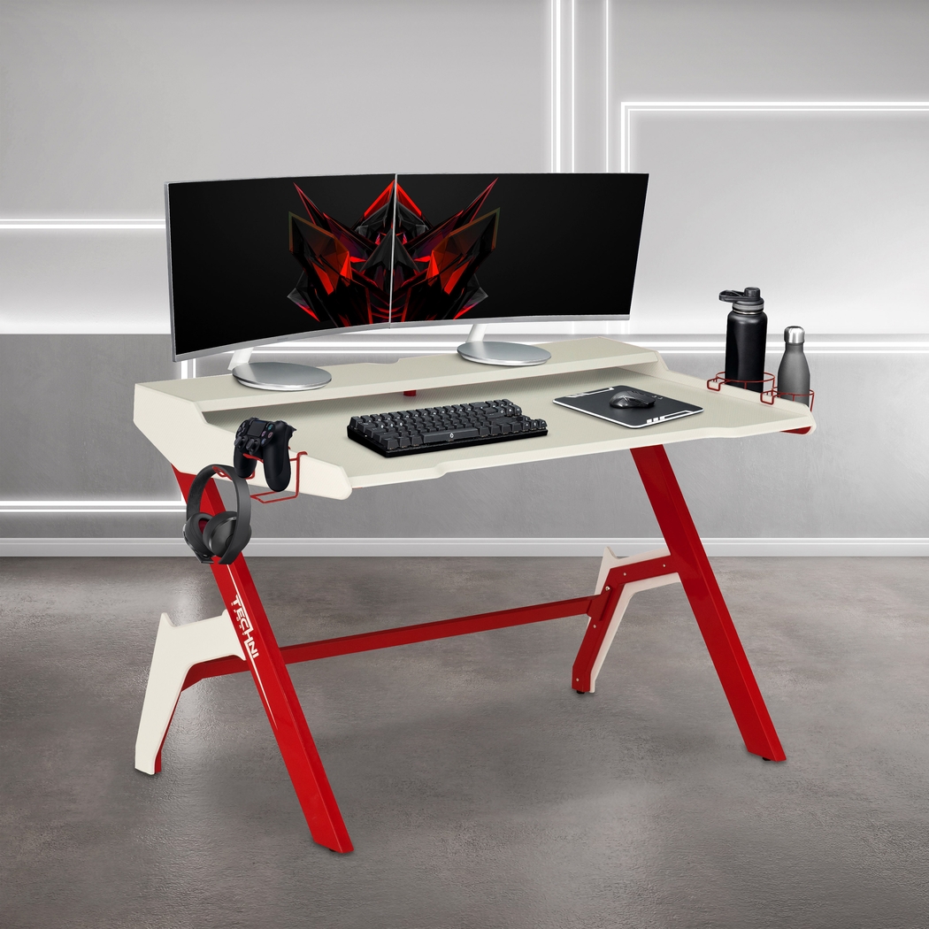 Russuo Red/White Gaming Desk - Thumbnail - Image 2