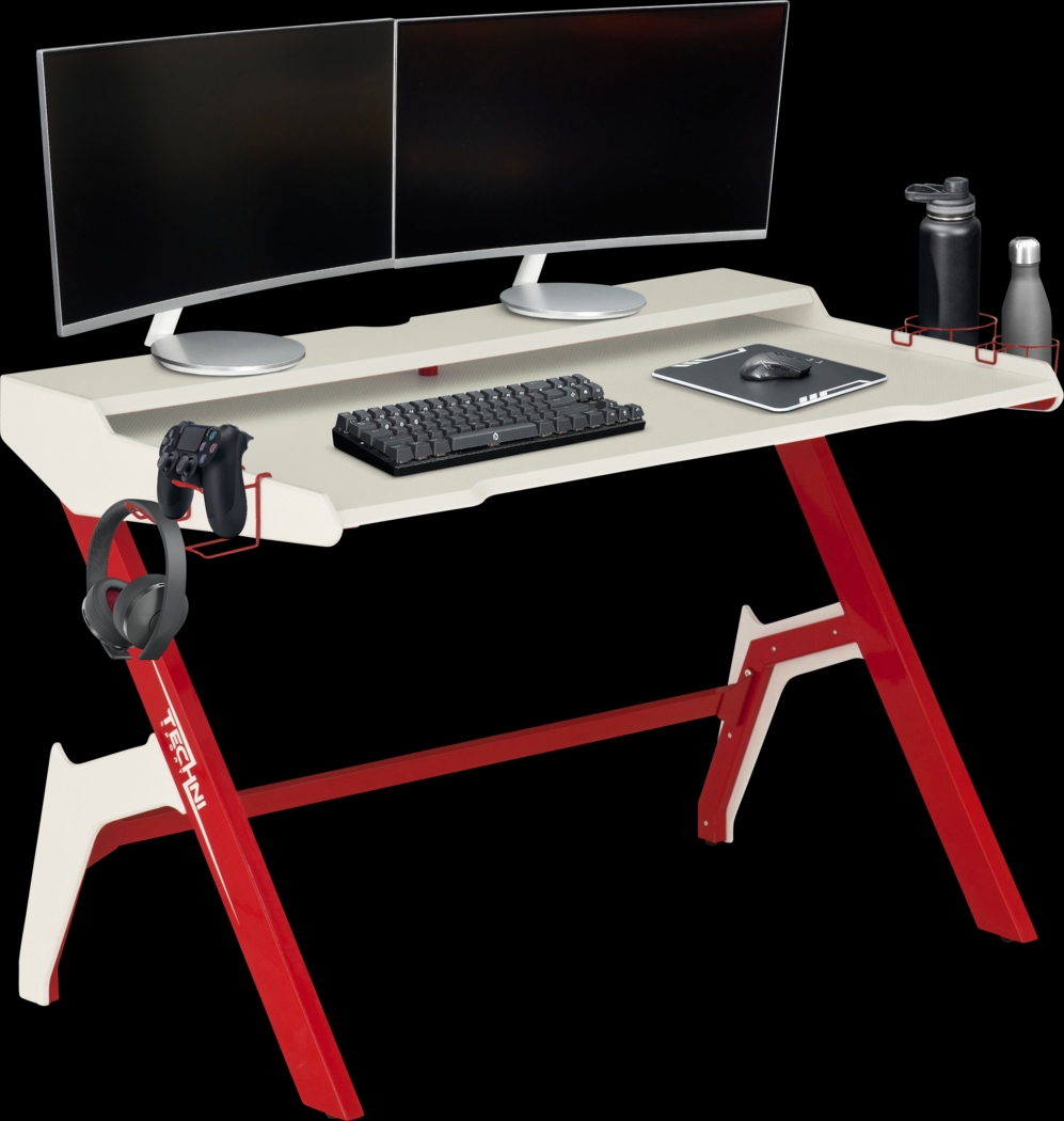 Russuo Red/White Gaming Desk - Thumbnail - Image 9