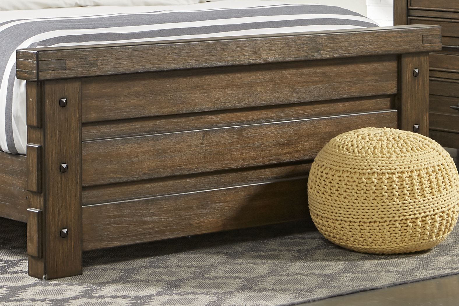 Rustic Haven Tobacco 3 Pc King Panel Bed - Thumbnail - Image 4