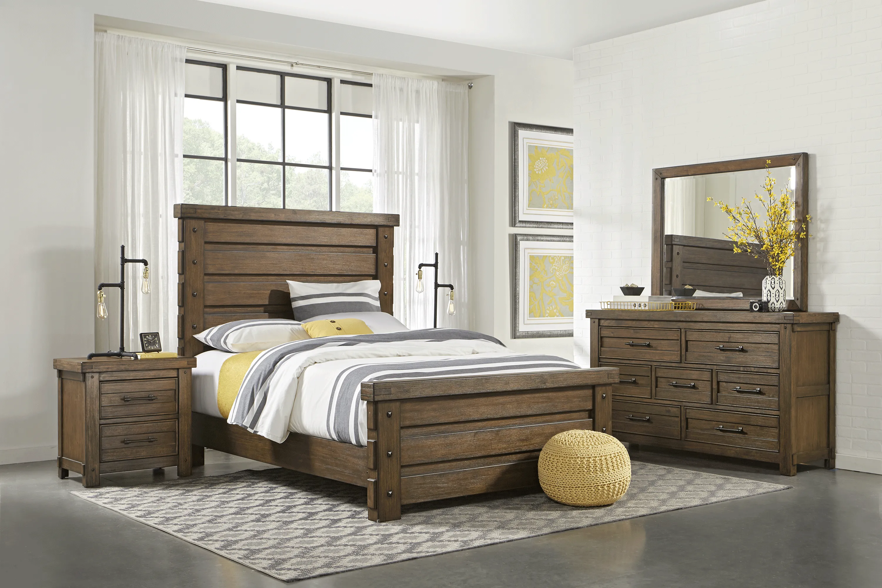 Rustic Haven Tobacco 7 Pc Queen Panel Bedroom - Thumbnail - Image 1