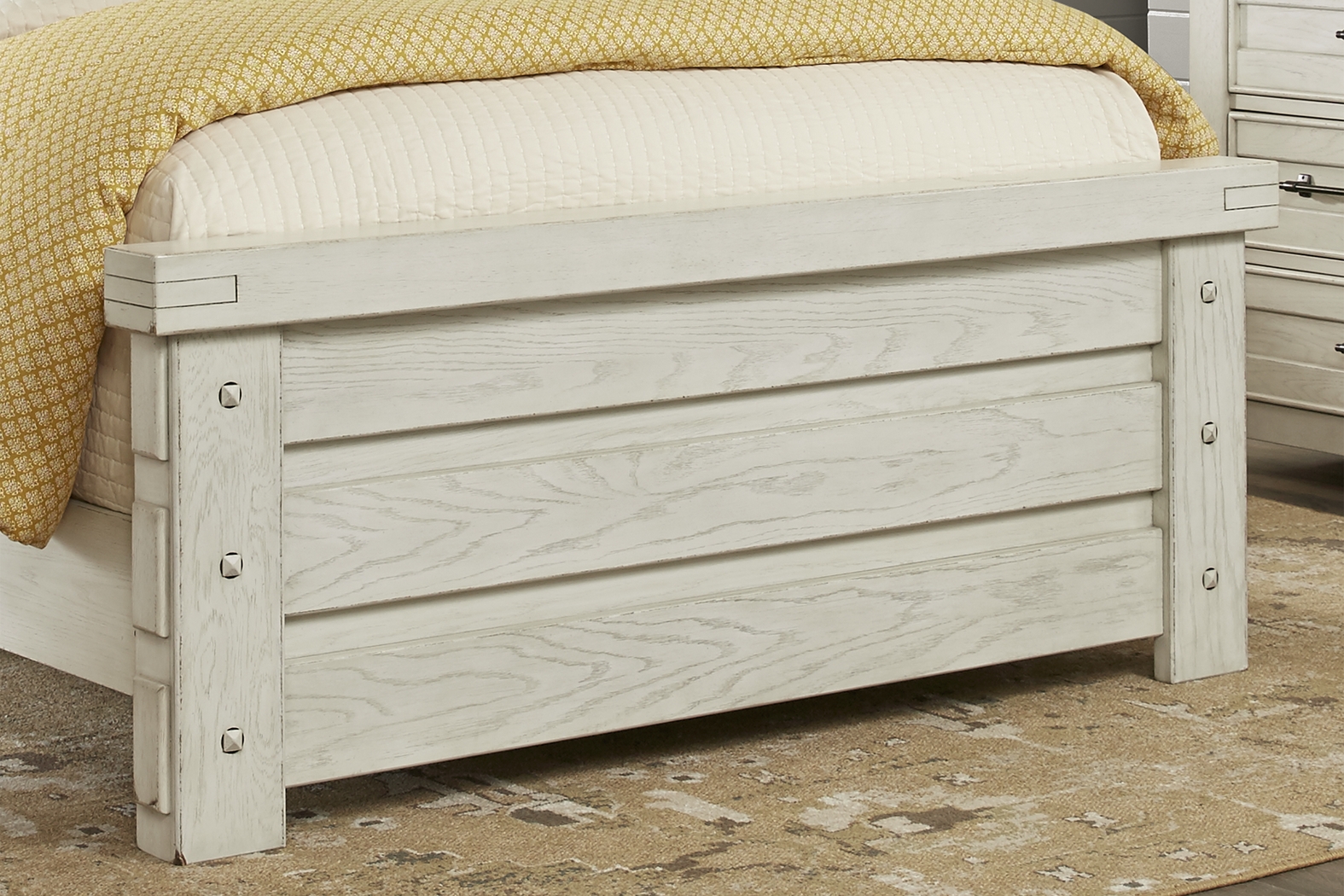 Rustic Haven White 3 Pc King Panel Bed - Thumbnail - Image 3
