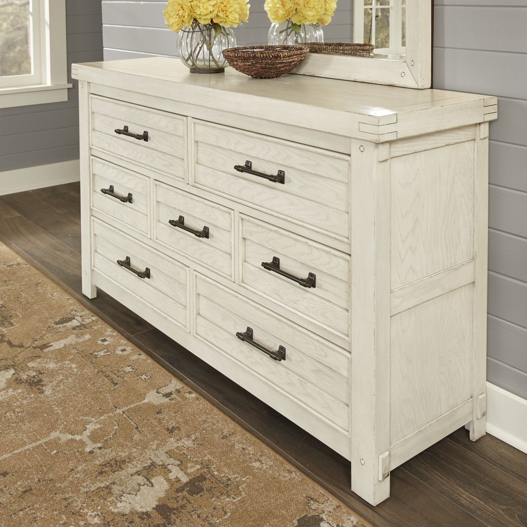 Rustic Haven White 8 Pc King Panel Bedroom - Thumbnail - Image 6