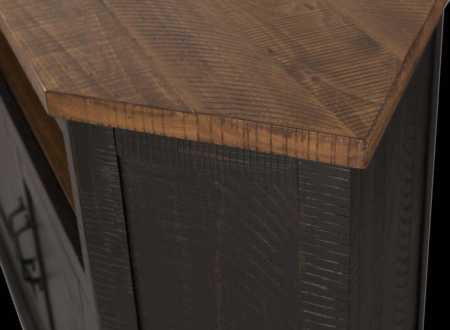 Rustic Path Black 49.5 in. Corner Console - Thumbnail - Image 4