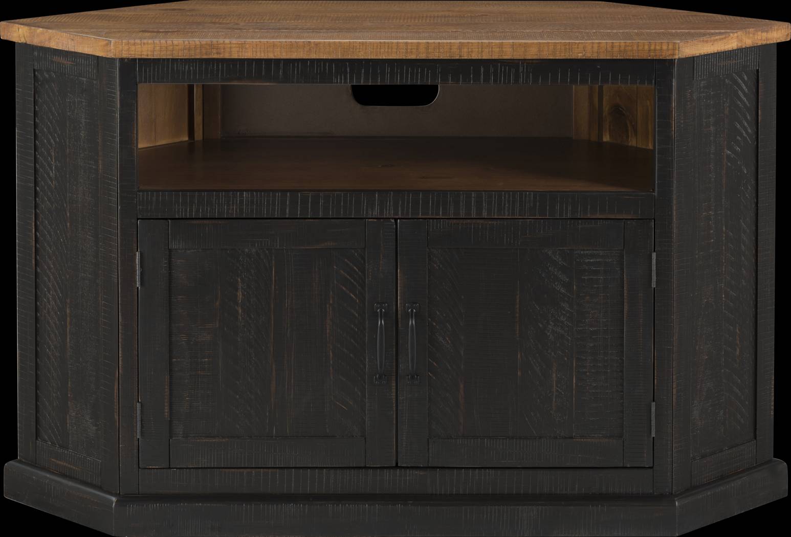 Rustic Path Black 49.5 in. Corner Console - Thumbnail - Image 9