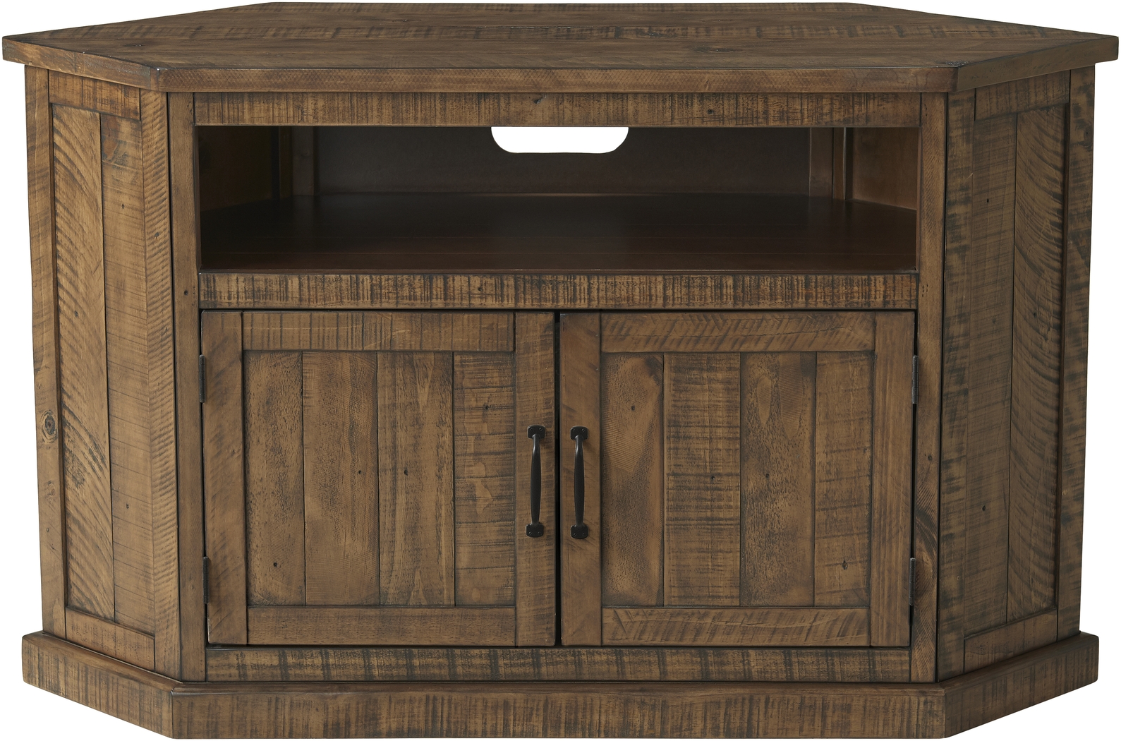 Rustic Path Brown 49.5in Corner Console - Thumbnail - Image 4