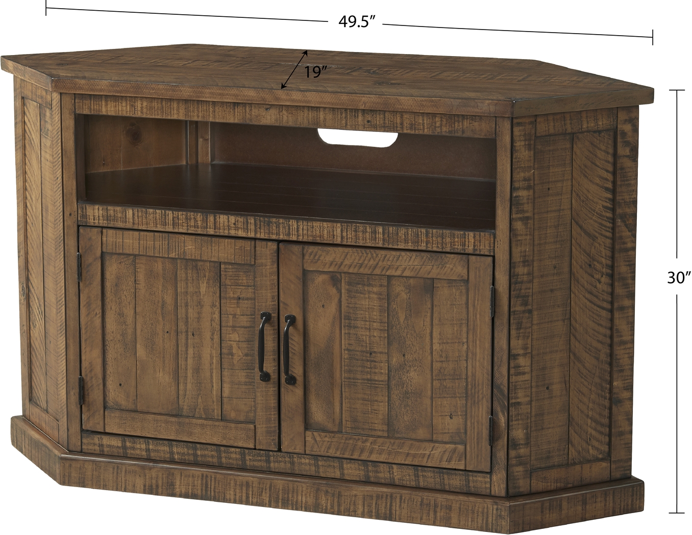 Rustic Path Brown 49.5in Corner Console - Thumbnail - Image 7