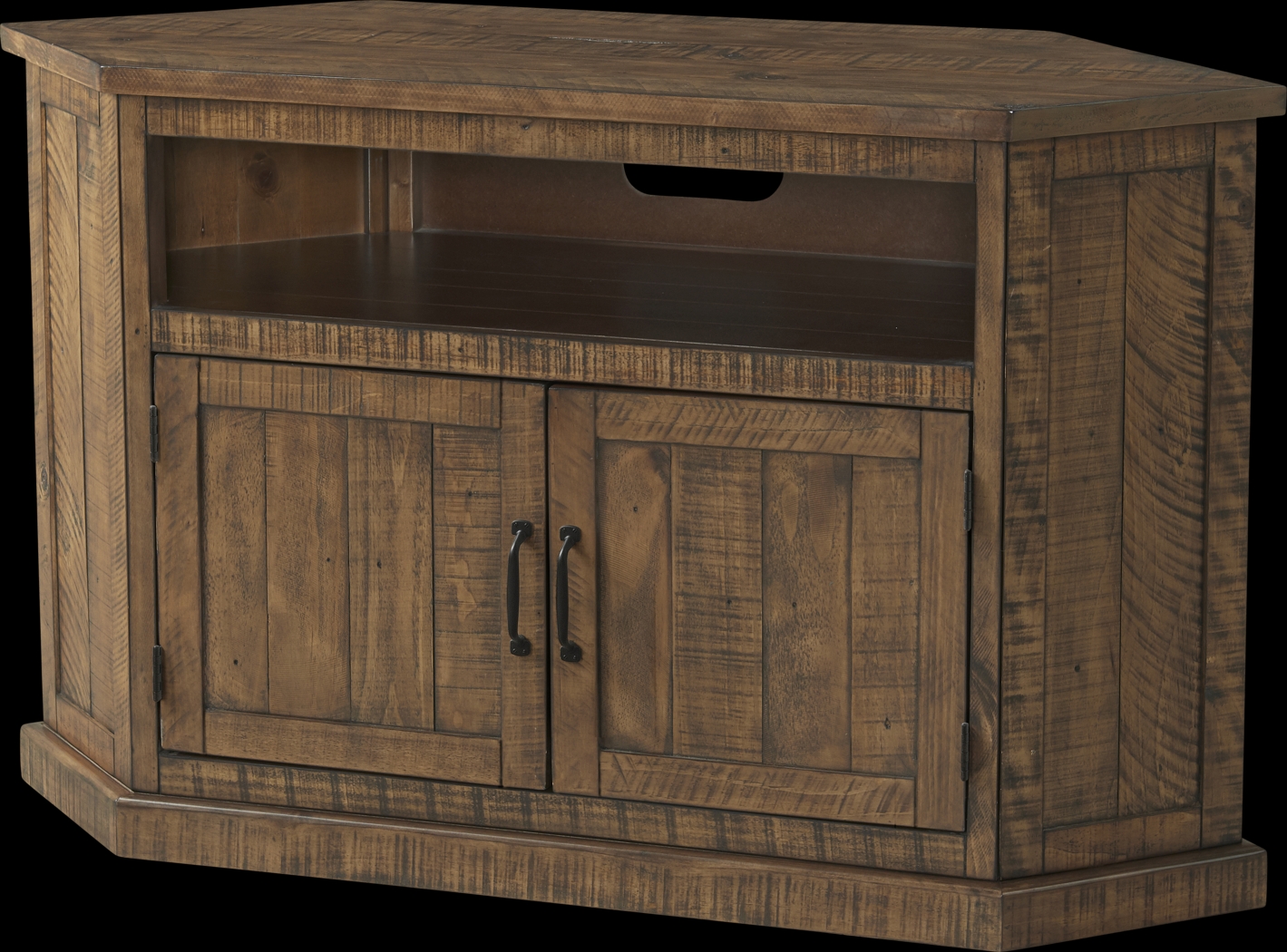 Rustic Path Brown 49.5in Corner Console - Thumbnail - Image 1