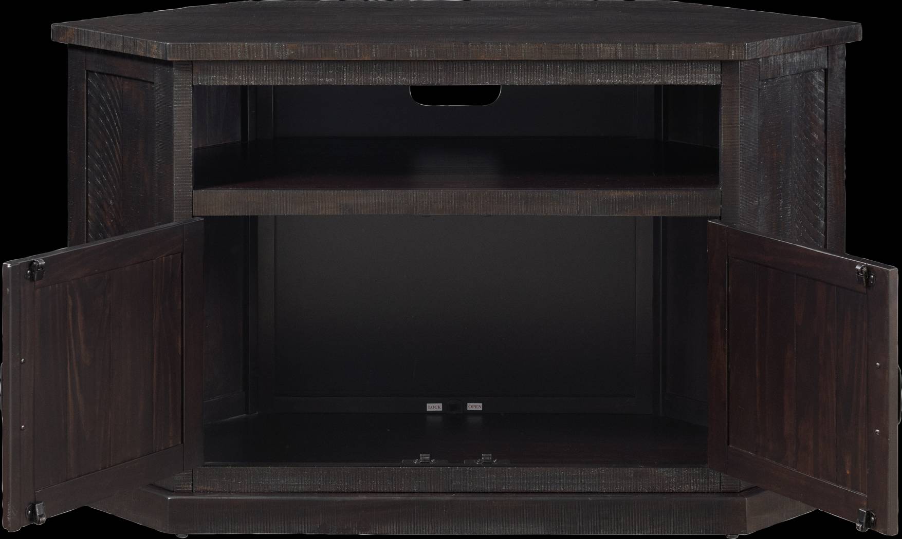 Rustic Path Espresso 49.5 in. Corner Console - Thumbnail - Image 7