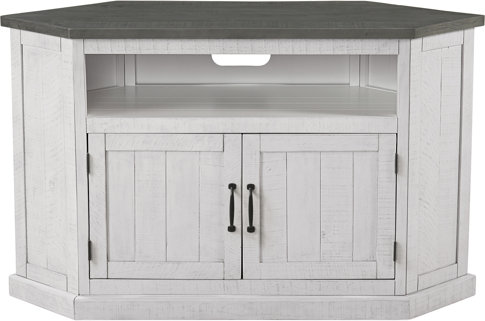 Rustic Path White 49.5in. Corner Console - Thumbnail - Image 2