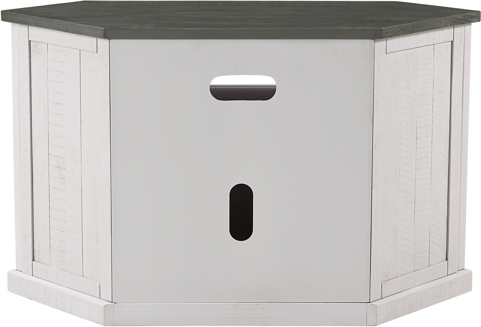 Rustic Path White 49.5in. Corner Console - Thumbnail - Image 3