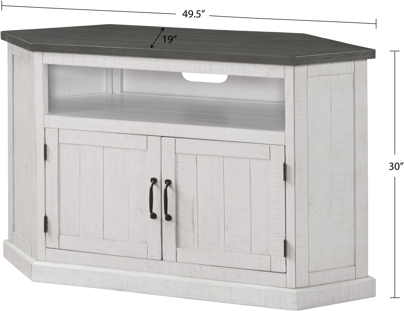 Rustic Path White 49.5in. Corner Console - Thumbnail - Image 7