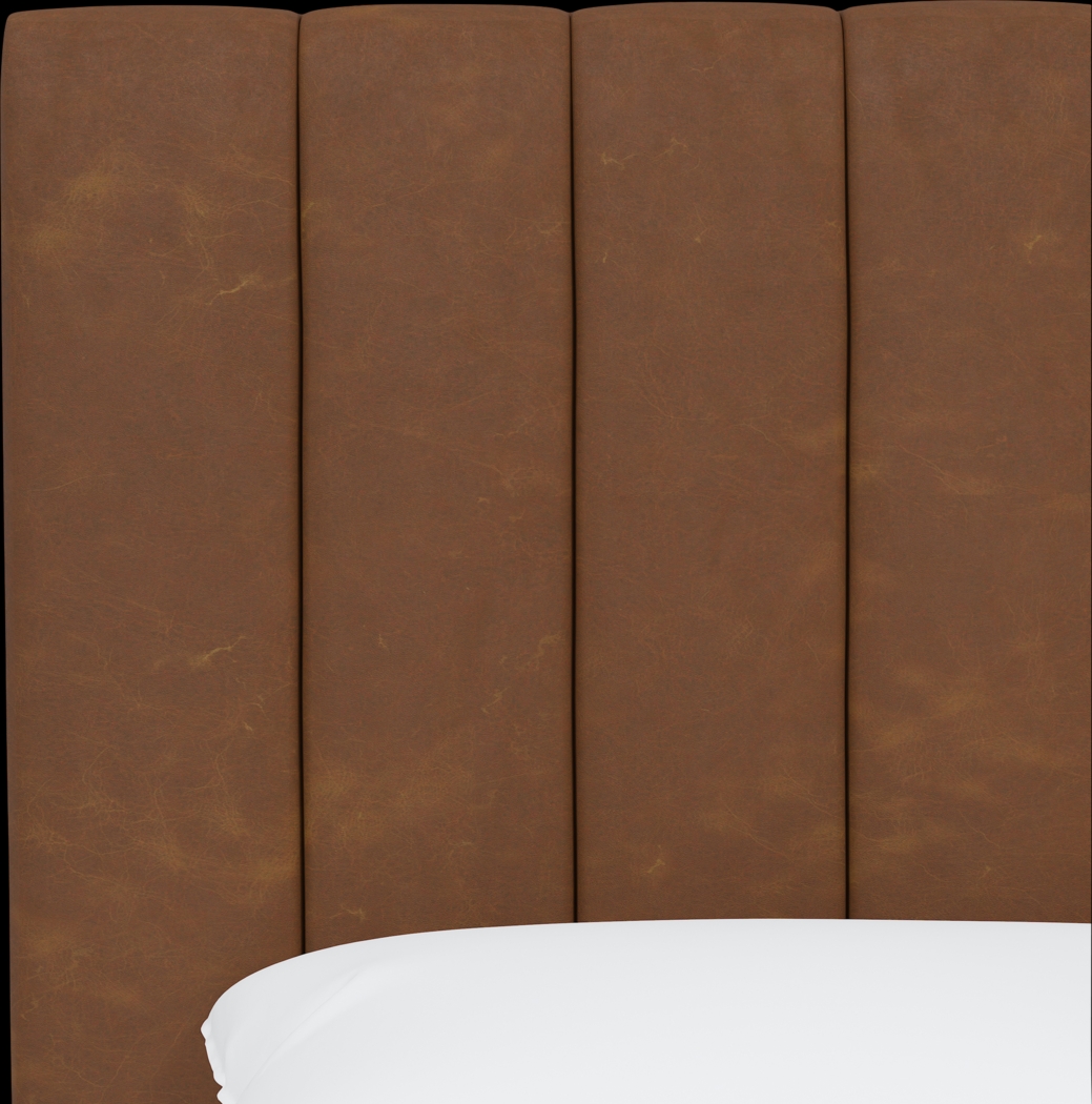 Rustic Saddle I Brown Twin Upholstered Bed - Thumbnail - Image 4