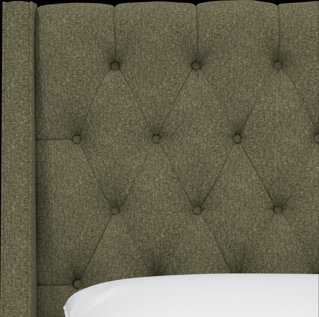 Rustic Saddle I Green Full Upholstered Bed - Thumbnail - Image 2