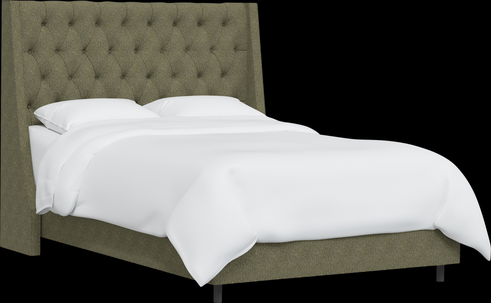 Rustic Saddle I Green Full Upholstered Bed - Thumbnail - Image 1