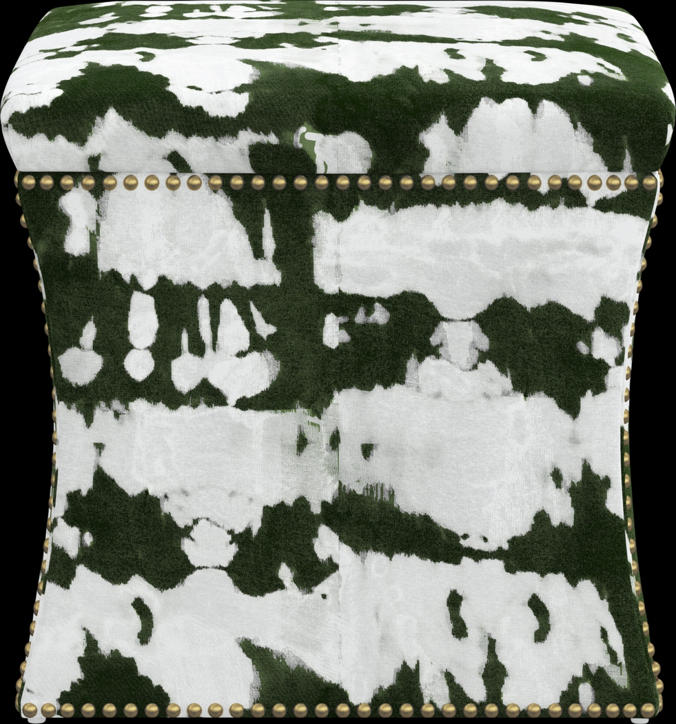 Rustic Saddle I Green Storage Ottoman - Thumbnail - Image 2