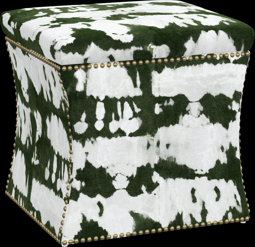 Rustic Saddle I Green Storage Ottoman - Thumbnail - Image 1