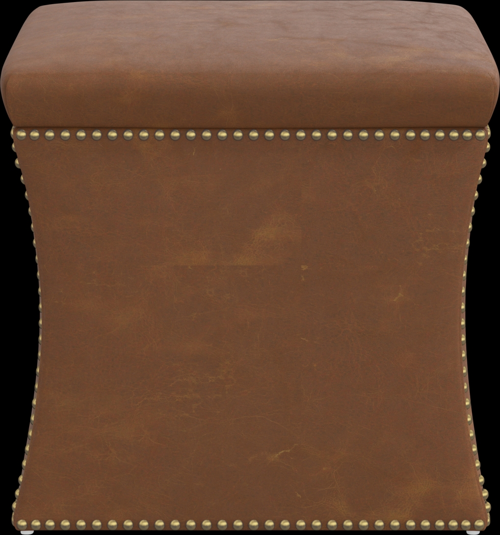 Rustic Saddle II Brown Storage Ottoman - Thumbnail - Image 2
