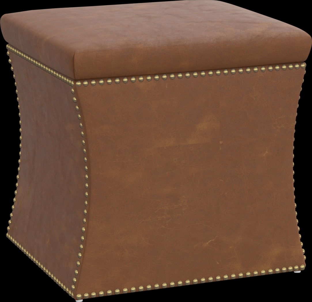 Rustic Saddle II Brown Storage Ottoman - Thumbnail - Image 1