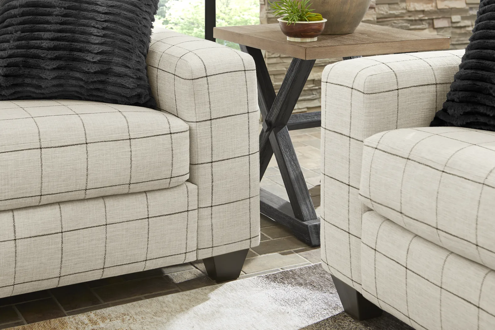 Rutherford Beige 7 Pc Living Room with Gel Foam Sleeper Sofa - Thumbnail - Image 6