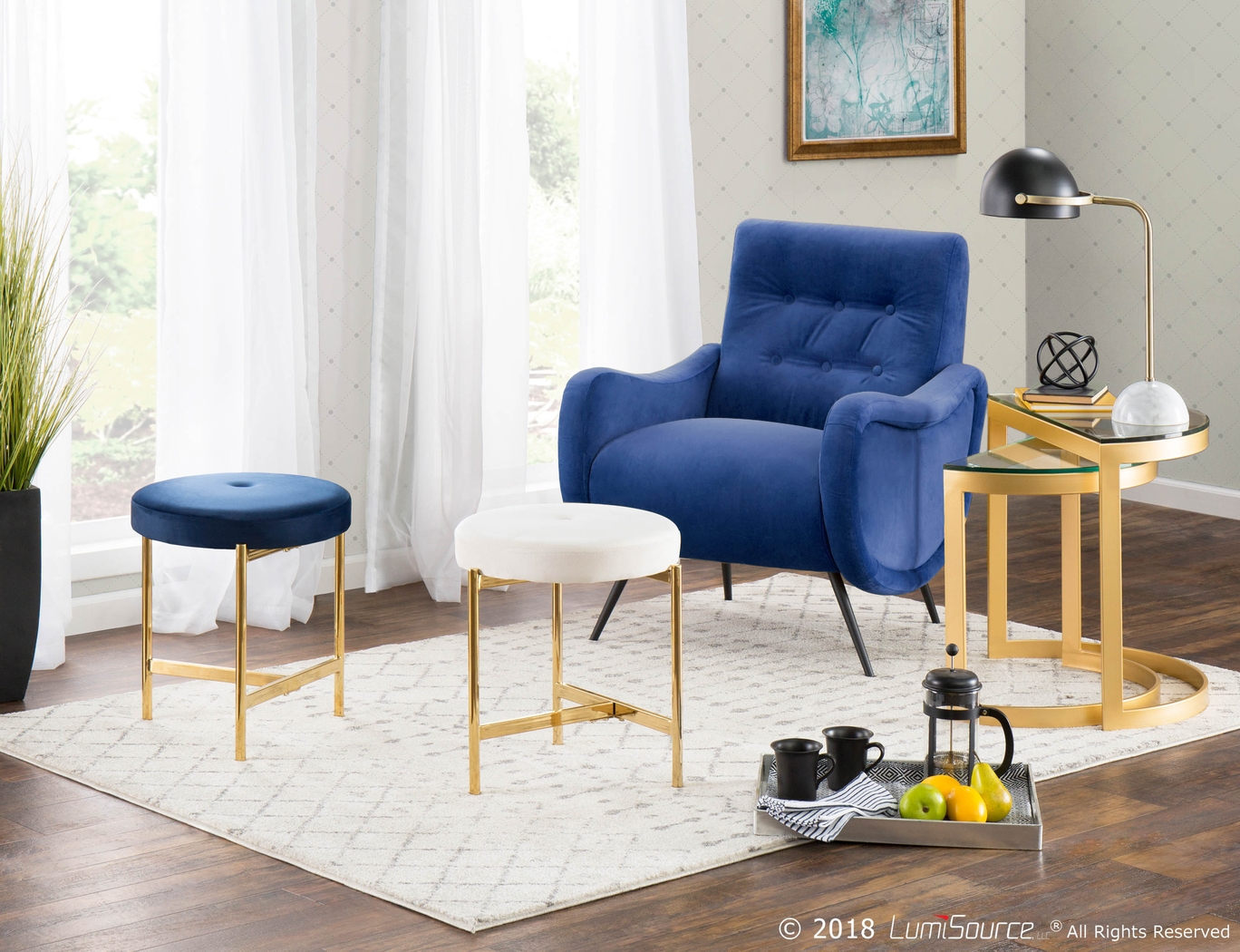 Rutherton Blue Accent Chair - Thumbnail - Image 5