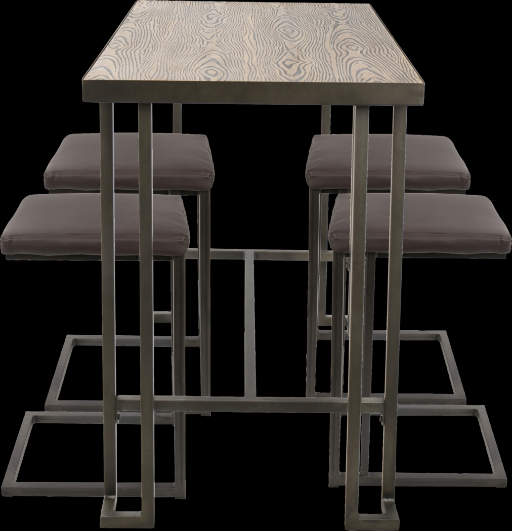 Rutland Brown 5 Pc Counter Height Table Set - Thumbnail - Image 2