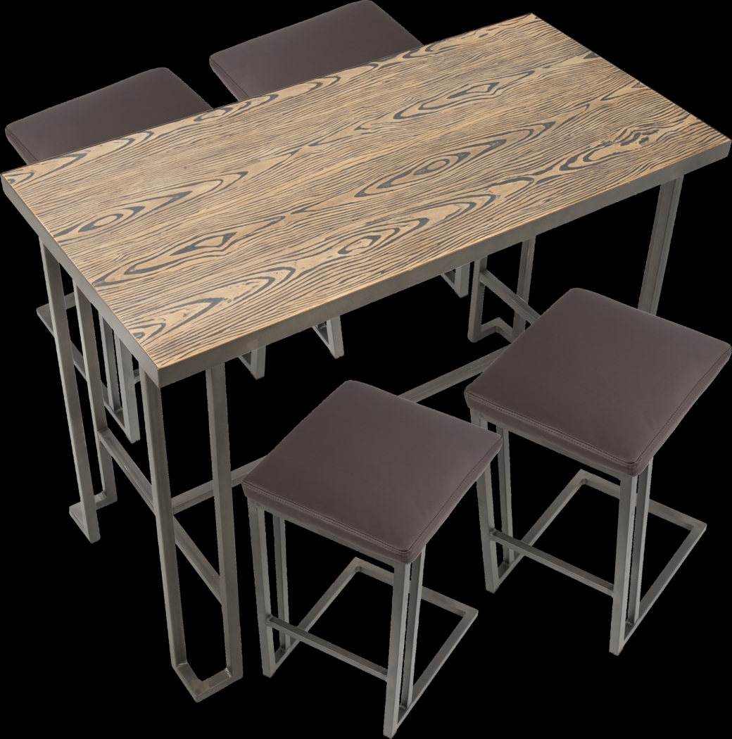 Rutland Brown 5 Pc Counter Height Table Set - Thumbnail - Image 3