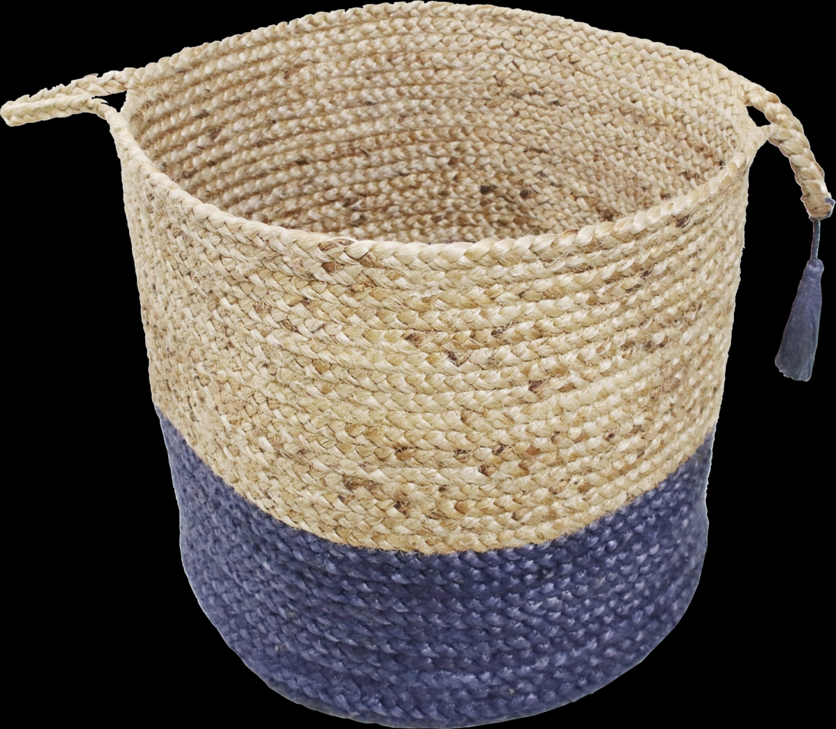 Ruven Tan/Blue 17 in. Basket - Thumbnail - Image 1