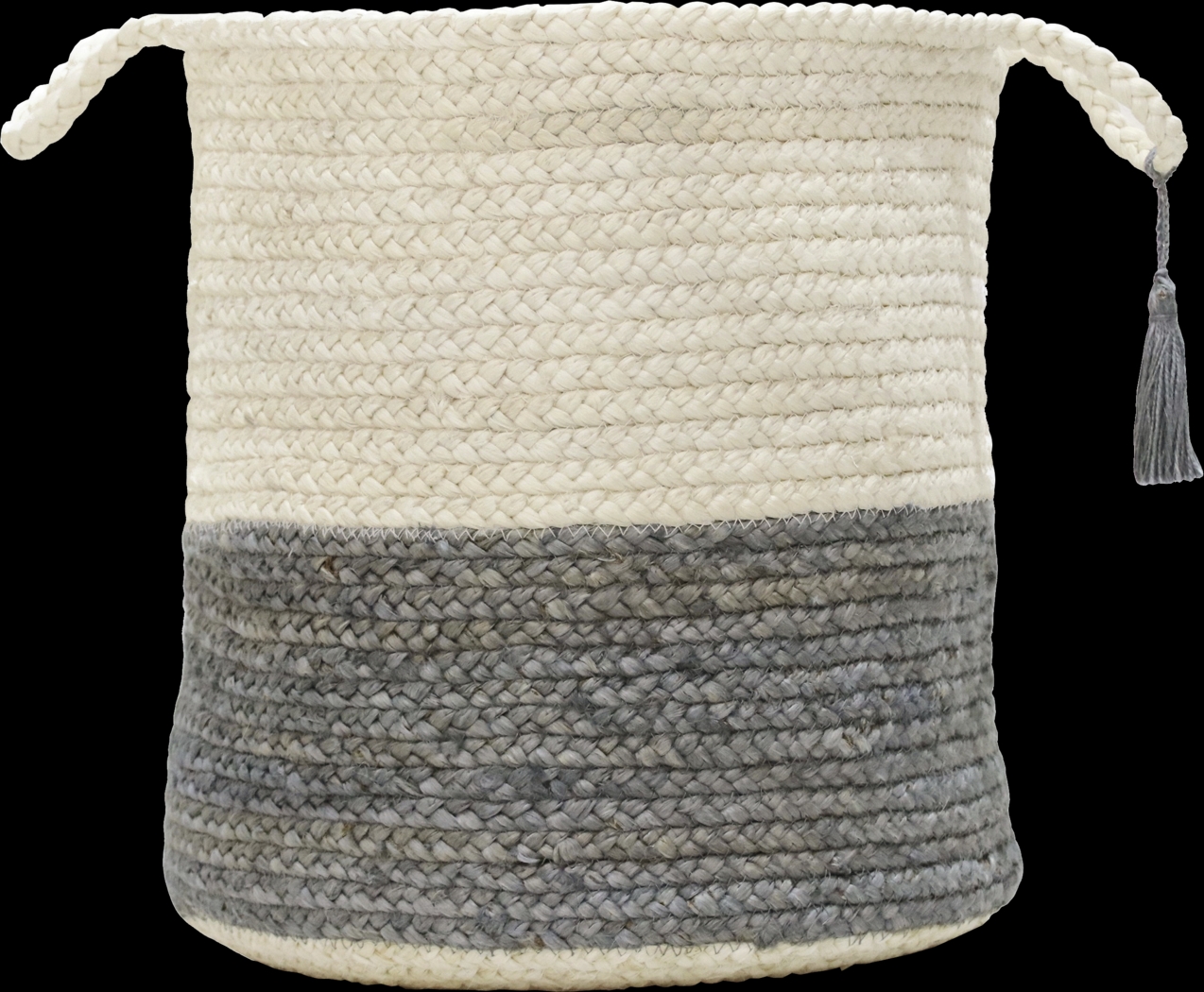 Ruven White/Gray 17 in. Basket - Thumbnail - Image 1