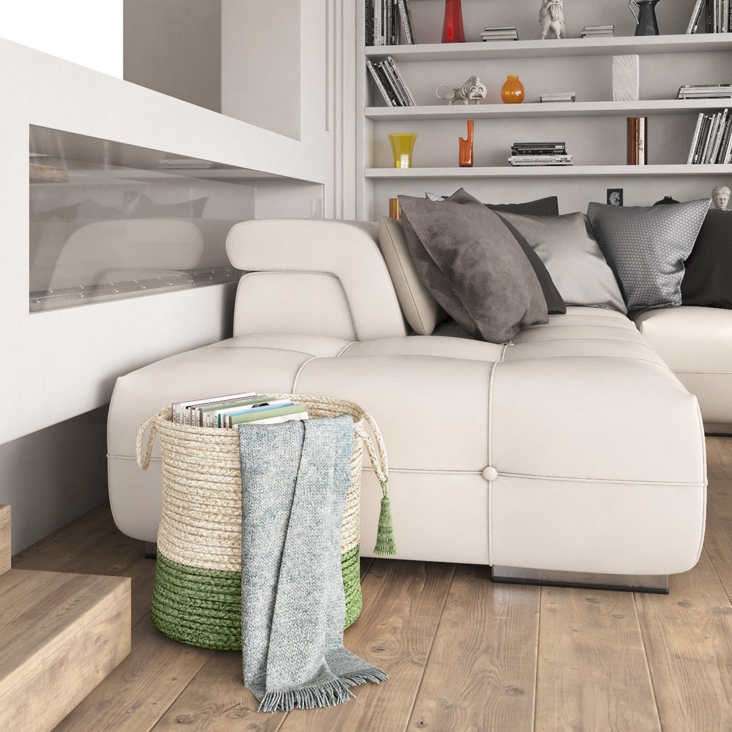 Ruven White/Green 17 in. Basket - Thumbnail - Image 3