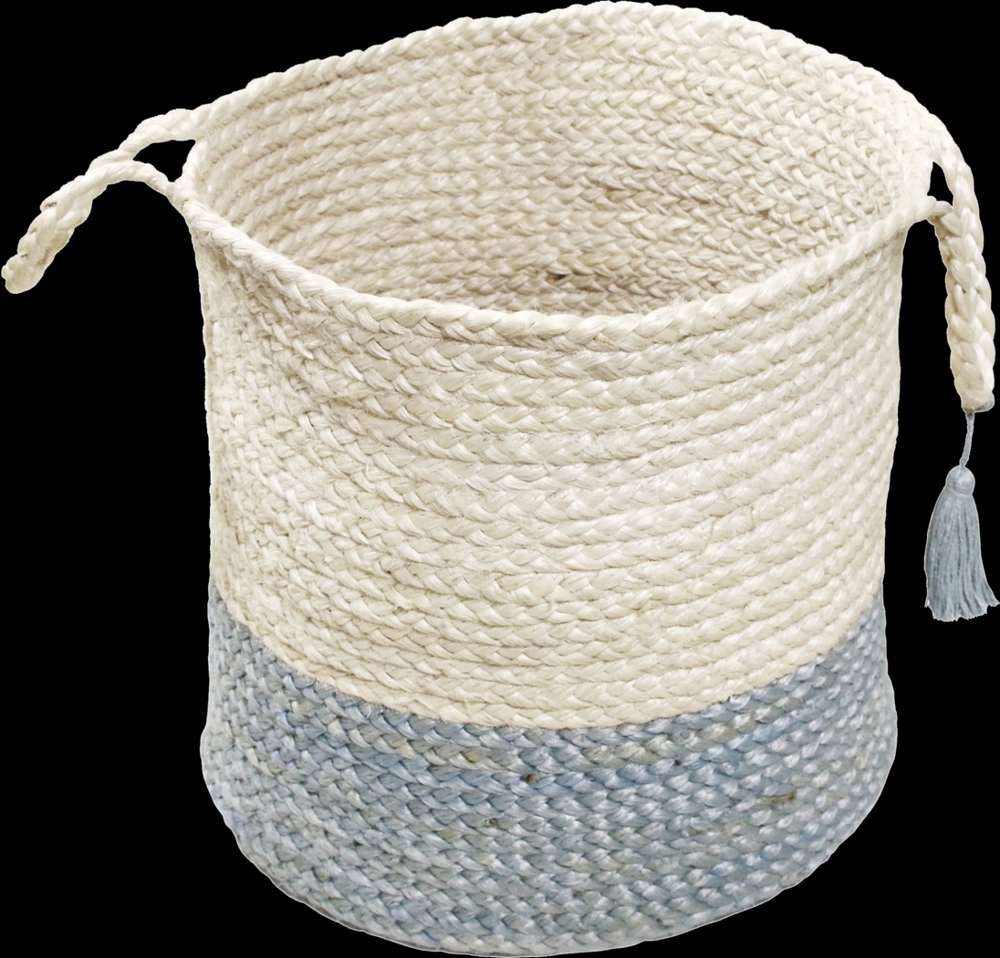 Ruven White/Light Blue 17 in. Basket - Thumbnail - Image 4