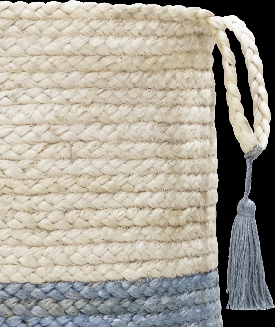 Ruven White/Light Blue 19 in. Basket - Thumbnail - Image 6