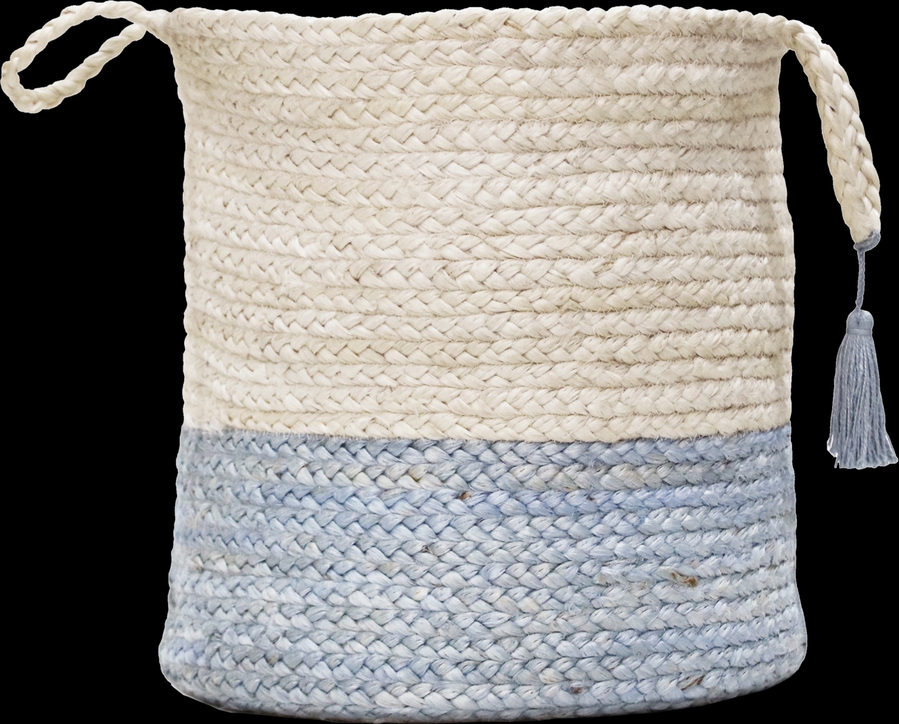 Ruven White/Light Blue 19 in. Basket - Thumbnail - Image 1