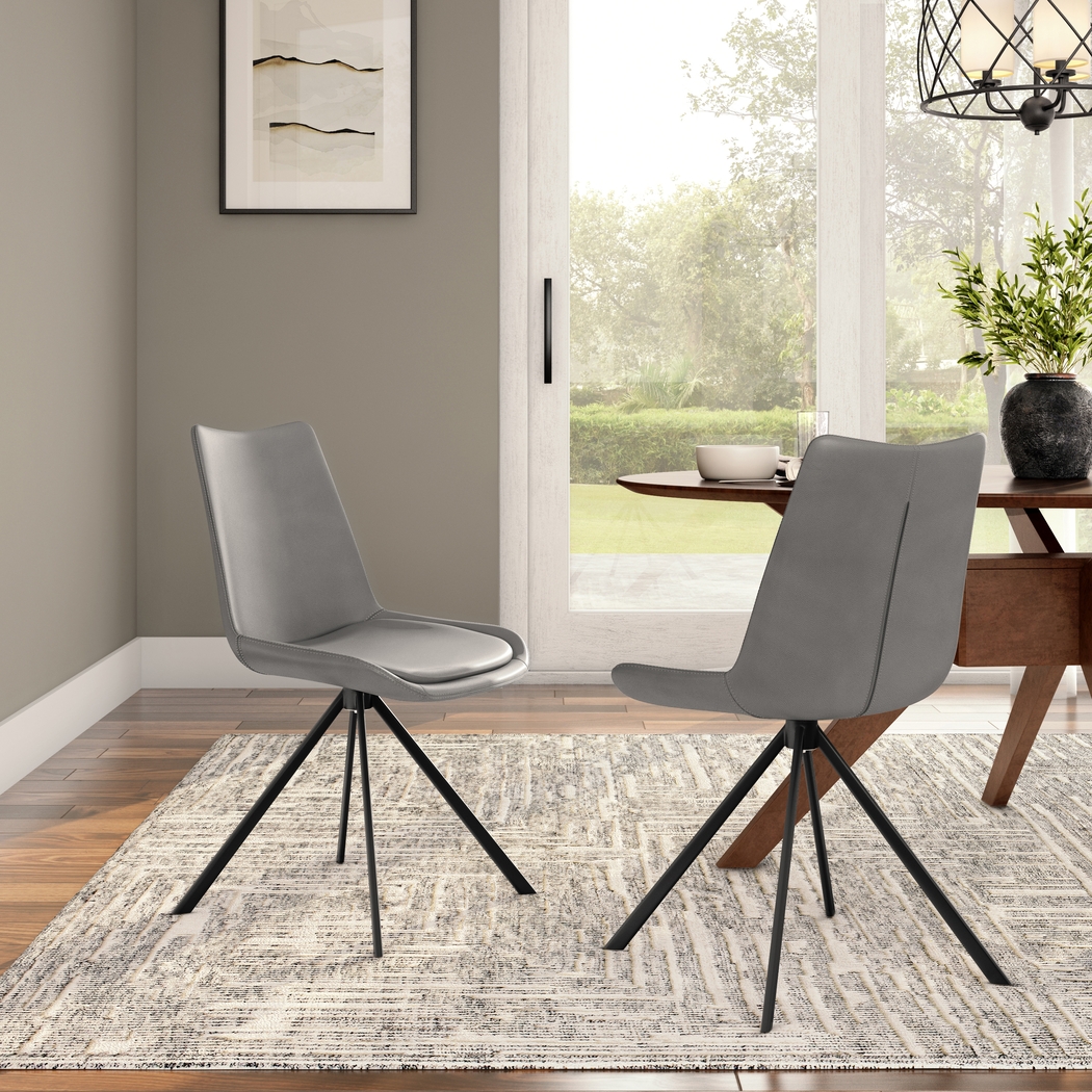 Ruyak Gray Swivel Side Chair - Thumbnail - Image 2